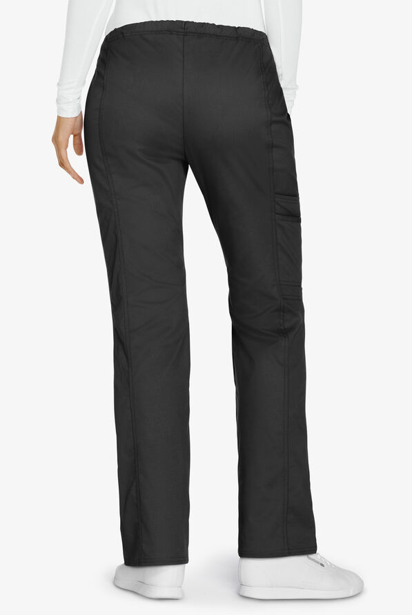 Cherokee Workwear Core STRETCH Women's 4-Pocket Cargo Scrub Pants - Black - 2