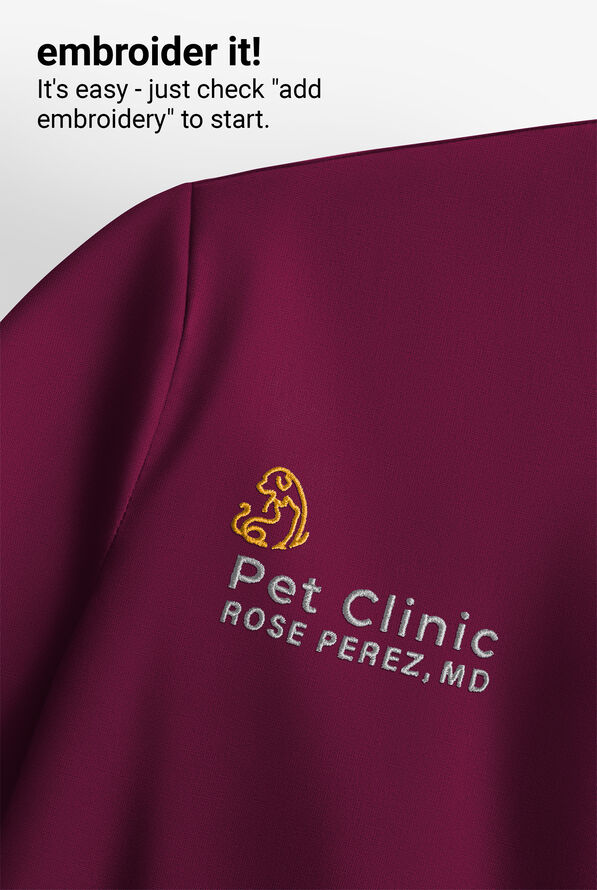 Blusa m&eacute;dica Infinity PURSUIT STRETCH con mangas dolm&aacute;n y 1 bolsillo para mujer - Wine - 5