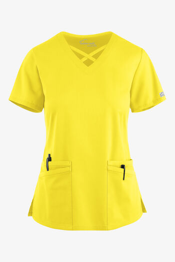 Blusa m&eacute;dica UA Butter-Soft STRETCH con lazos entrecruzados y 4 bolsillos para mujer