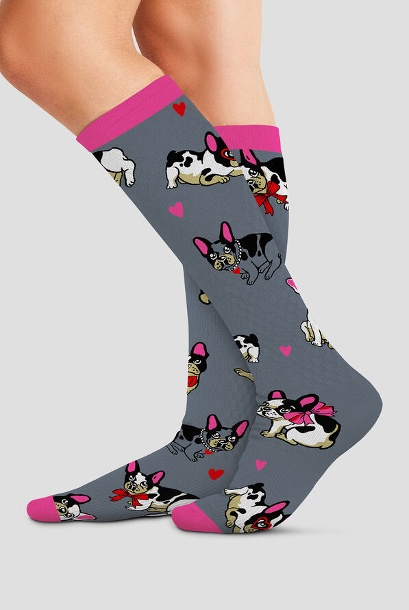 Cherokee Women's Frenchie Kiss 10-15 mmHg Light Compression Socks - null - 2