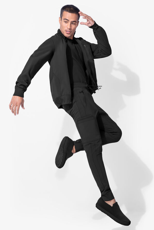 Infinity Men's 5-Pocket STRETCH Cargo Jogger Scrub Pants - Tall - Black - 4