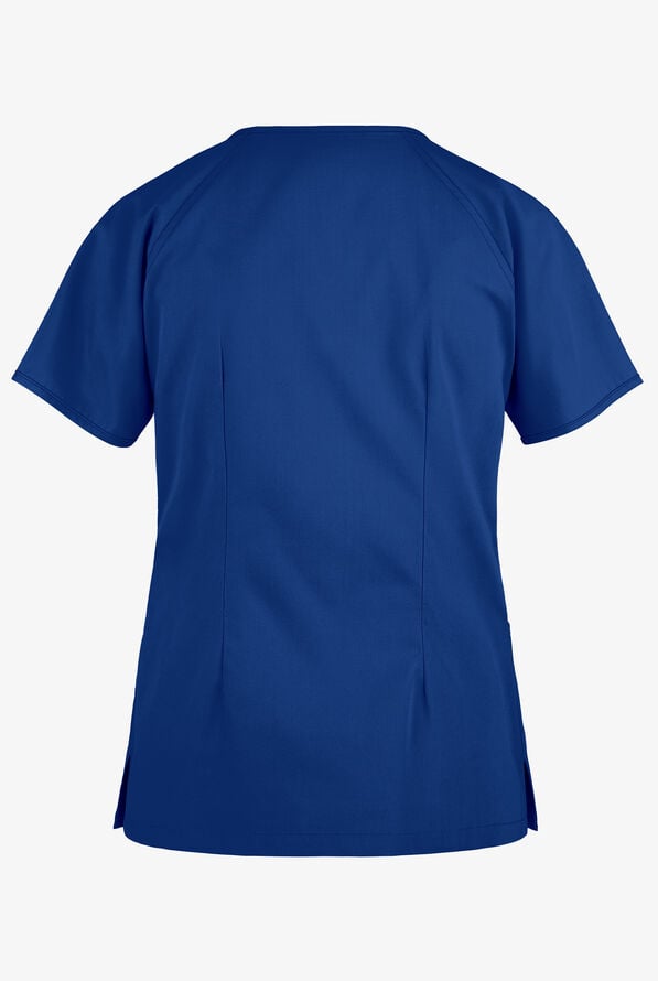 Butter-Soft Core Raglan Women's 2-Pocket Mock Wrap Scrub Top - Galaxy - 2