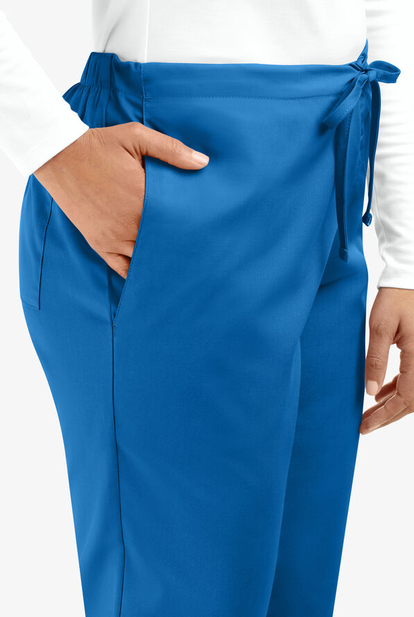 Cherokee Workwear Women's 3-Pocket Flare Leg Drawstring Scrub Pants - Tall - Royal - 3