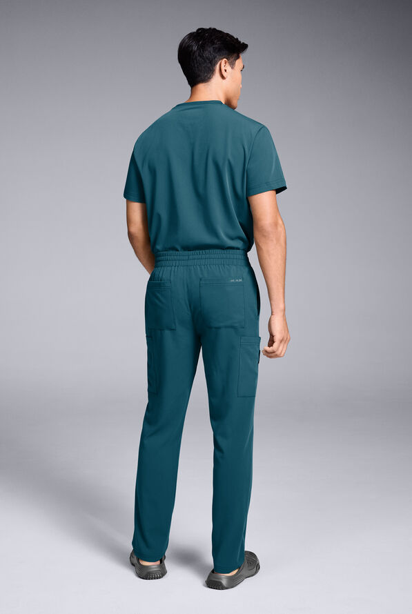 Pantal&oacute;n m&eacute;dico Hypothesis S-R Shift Ready estilo cargo con piernas rectas y 8 bolsillos para hombre - Caribbean Blue - 4
