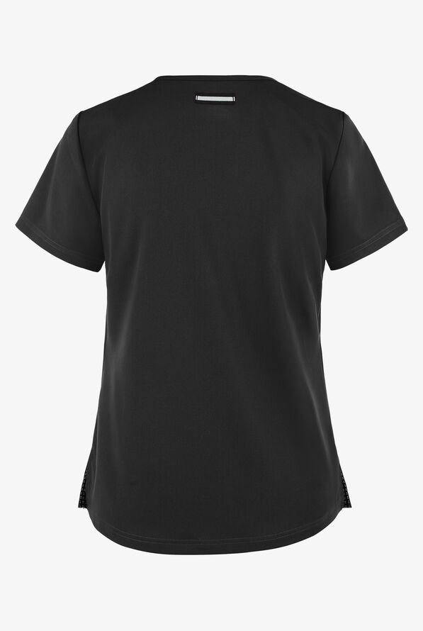 koi Next Gen Ready to Work Women's 1-Pocket STRETCH V-Neck Scrub Top - Black - 2