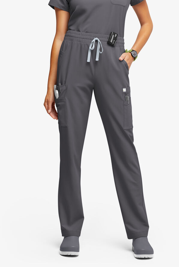 Pantalón médico ReSurge Topaz con cordón ajustable y 11 bolsillos para mujer - Pewter - 1