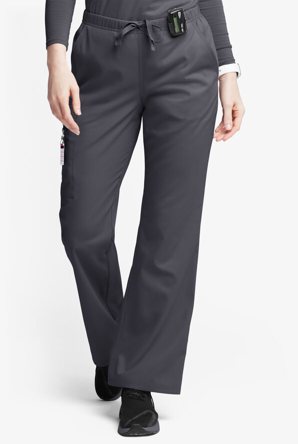Butter-Soft Originals Women's 6-Pocket Mid Rise Flare Leg Scrub Pants - Pewter - 1