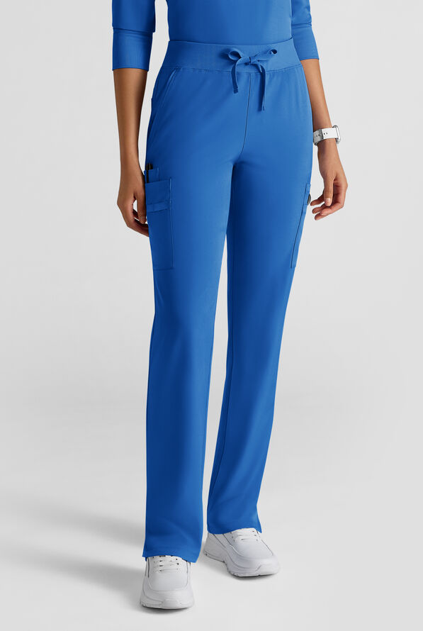 WhisperLite YARA Women's 10-Pocket STRETCH Cargo Straight Leg Scrub Pants - Royal - 1