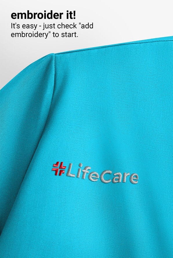 Hypothesis Beta V-Shell Women's 2-Pocket Relaxed Fit Tunic Scrub Top - Turquoise - 6