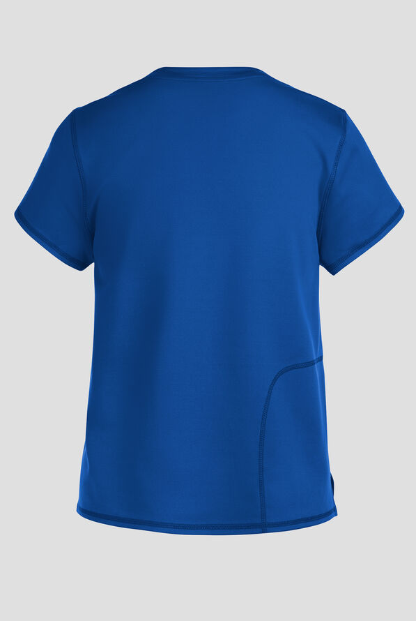 Med Couture Amp Knit Women's 2-Pocket STRETCH Crew Neck Scrub Top - Royal - 2