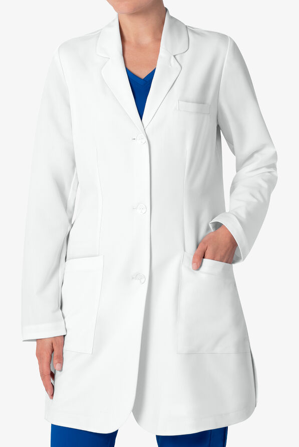 Healing Hands White Coat Modernist Women's 35" 3-Pocket STRETCH Lab Coat - White - 2