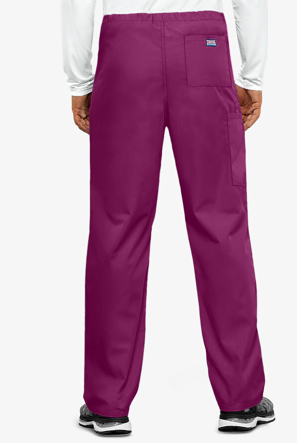 Cherokee Workwear Unisex 3-Pocket Drawstring Scrub Pants - Wine - 2