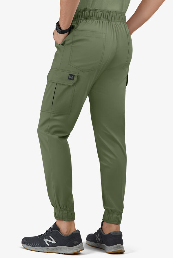 Pantalón médico UA Butter-Soft STRETCH estilo cargo jogger con 7 bolsillos para hombre - Light Olive - 2