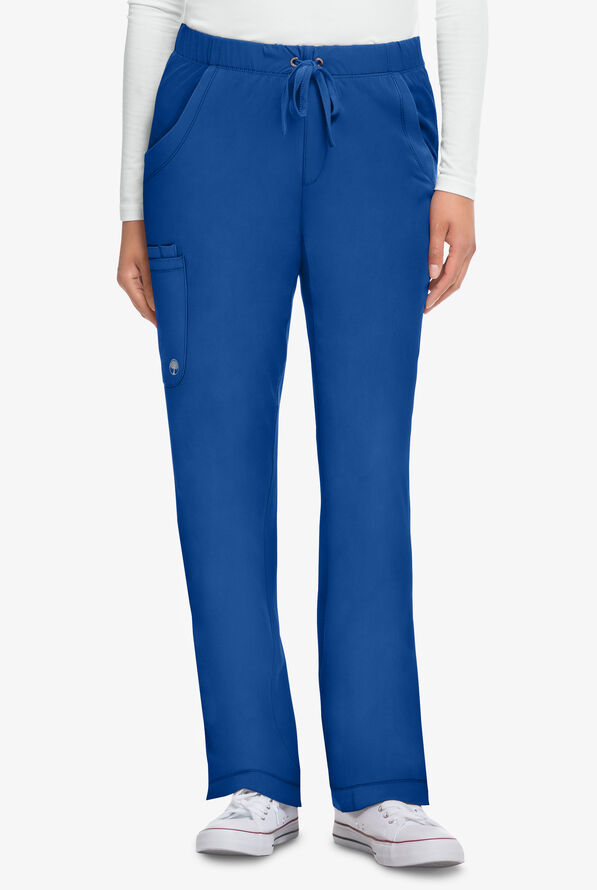 HH Works by Healing Hands Rebecca Women's 6-Pocket STRETCH Drawstring Waist Cargo Scrub Pants - Petite - Royal - 1