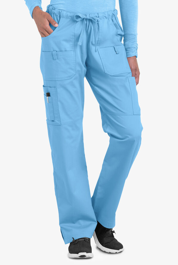 Pantal&oacute;n m&eacute;dico Butter-Soft STRETCH con cord&oacute;n y 10 bolsillos para mujer - Blue Oasis - 1