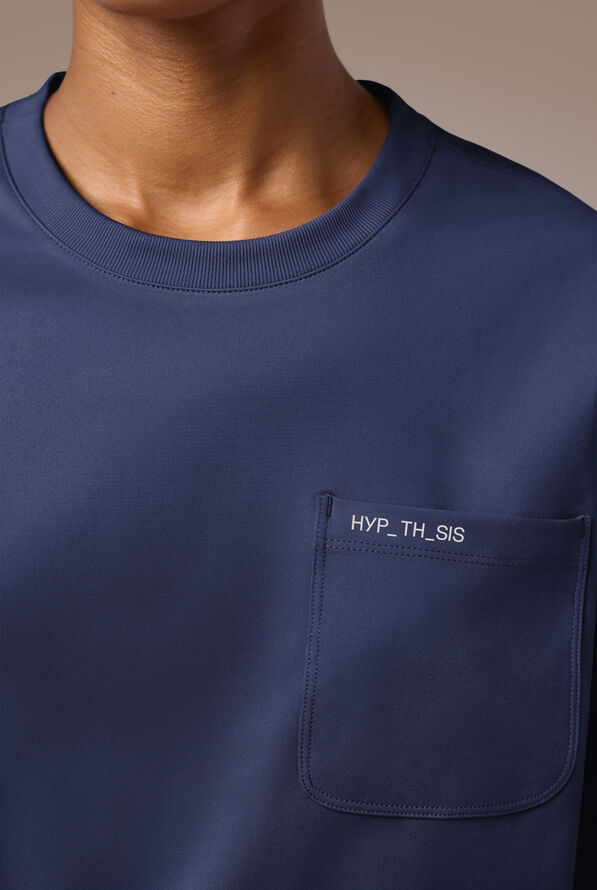 Hypothesis Omni Base Women's Knit Crew Neck Scrub Pullover - Navy - 6