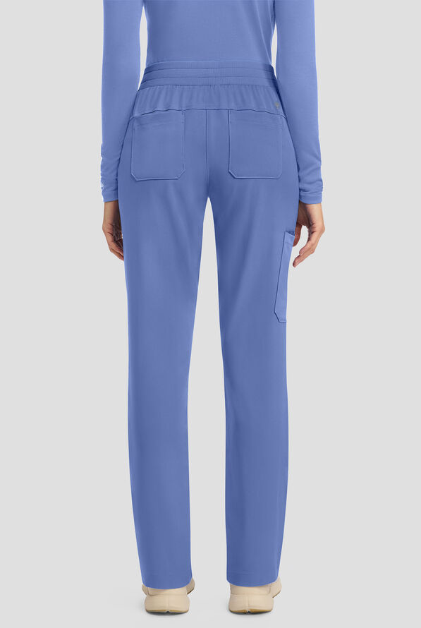 HH Works by Healing Hands Women's 5-Pocket STRETCH Straight Leg Drawstring Cargo Scrub Pants - Ceil Blue - 4