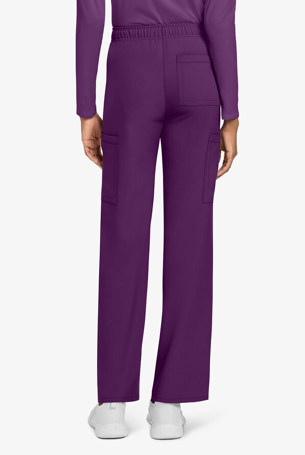 Cherokee Workwear Originals Ultra Unisex 3-Pocket Drawstring Straight Leg Scrub Pants - Eggplant - 4