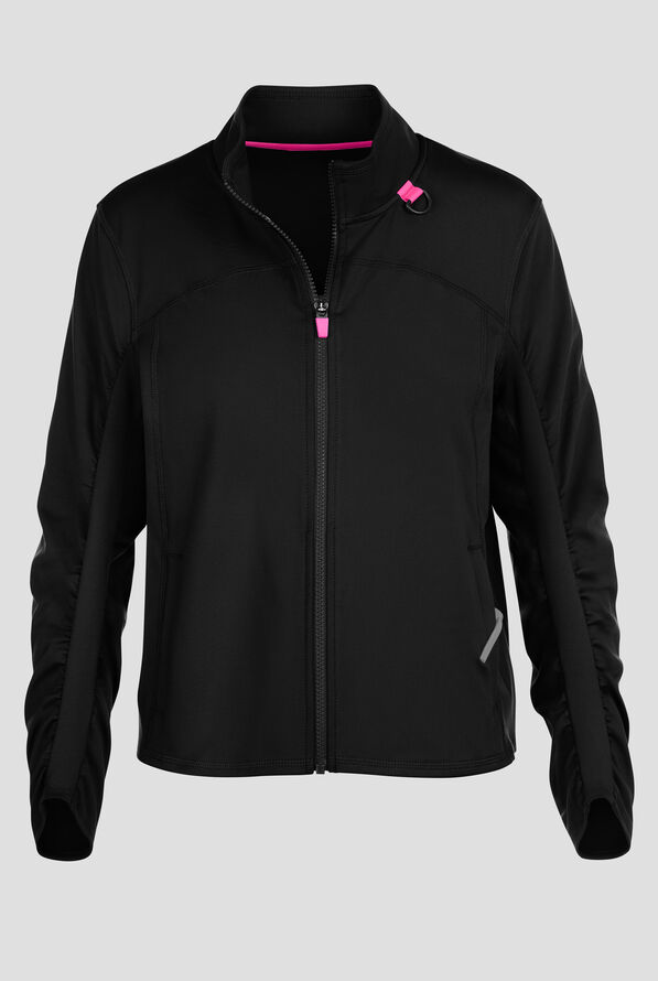 Chaqueta m&eacute;dica Med Couture Amp Knit STRETCH con cremallera y 2 bolsillos para mujer - Black - 1