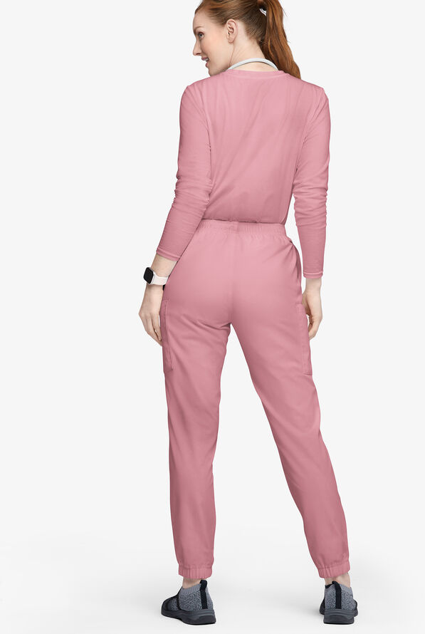 Butter-Soft Originals Women's 7-Pocket Tapered Jogger Cargo Scrub Pants - Cosmo Pink - 3