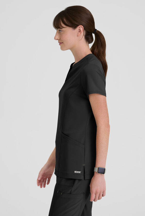 Blusa m&eacute;dica Grey's Anatomy by Barco Evolve STRETCH Sky con cuello con muesca y 2 bolsillos para mujer - Black - 2