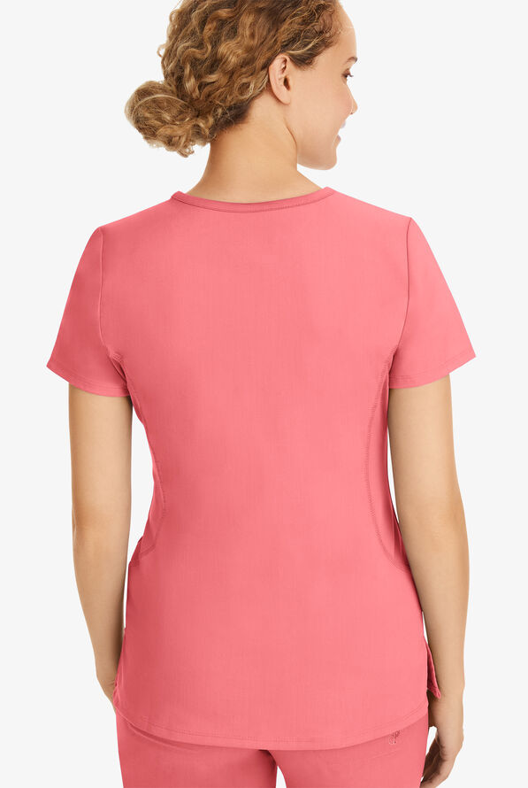 Healing Hands Purple Label Juliet Women's 2-Pocket STRETCH Princess Seam Scrub Top - Blushing Peach - 4