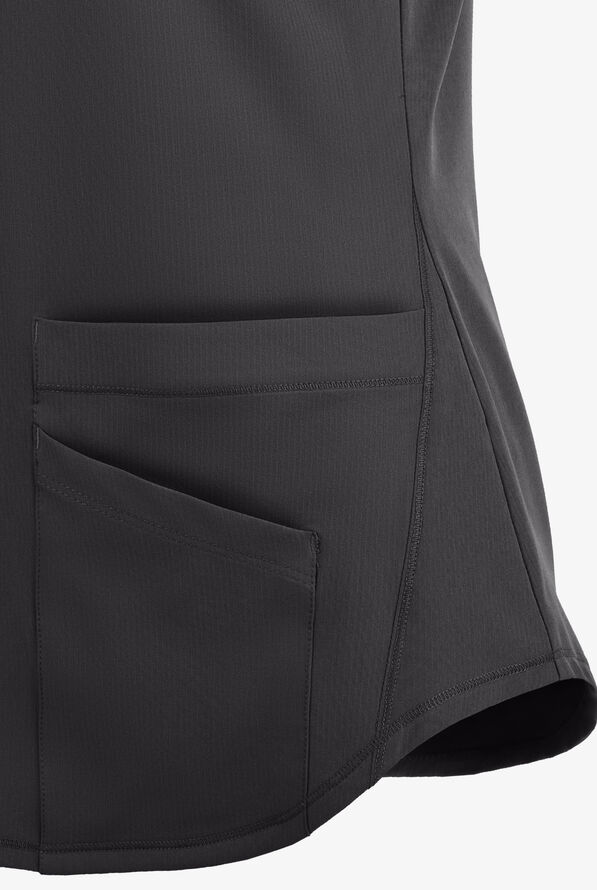 Skechers by Barco Breeze Women's 3-Pocket STRETCH V-Neck Scrub Top - Pewter - 4