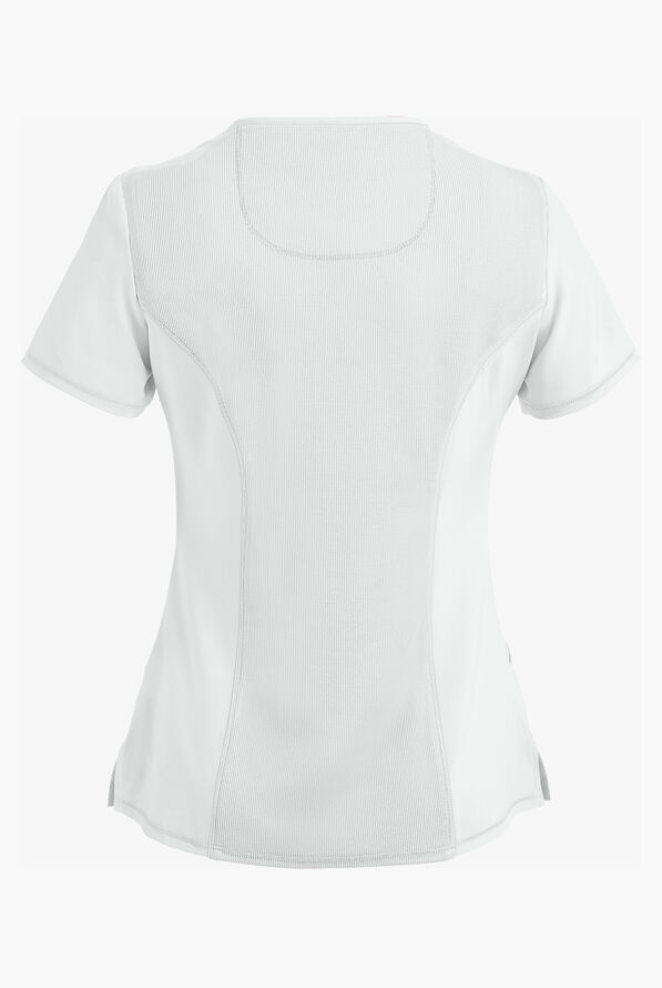 Infinity Women's 4-Pocket STRETCH Mock Wrap Scrub Top - White - 3