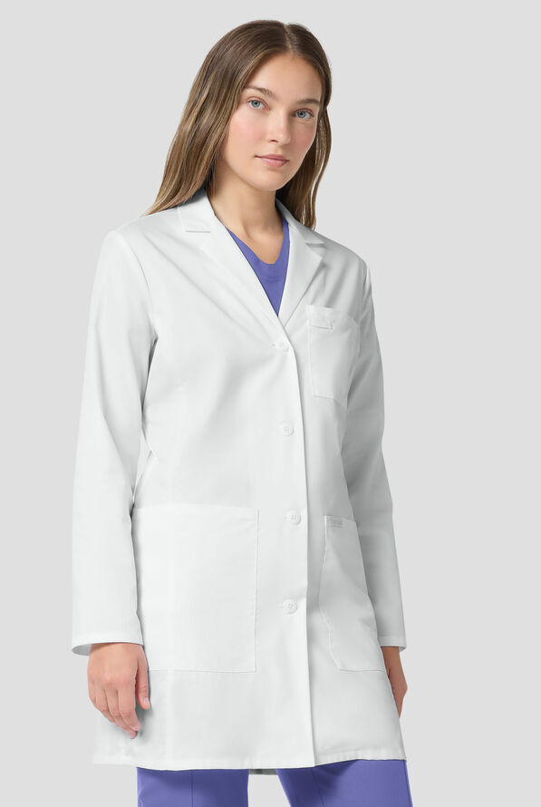 Bata de laboratorio Cherokee Project de 33" de largo con 3 bolsillos para mujer - White - 2