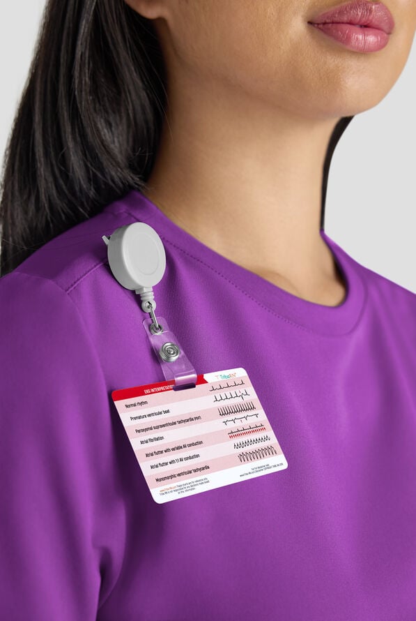 Blusa m&eacute;dica ReSurge Citrine con cuello redondo y 1 bolsillo para mujer - Fresh Purple - 5