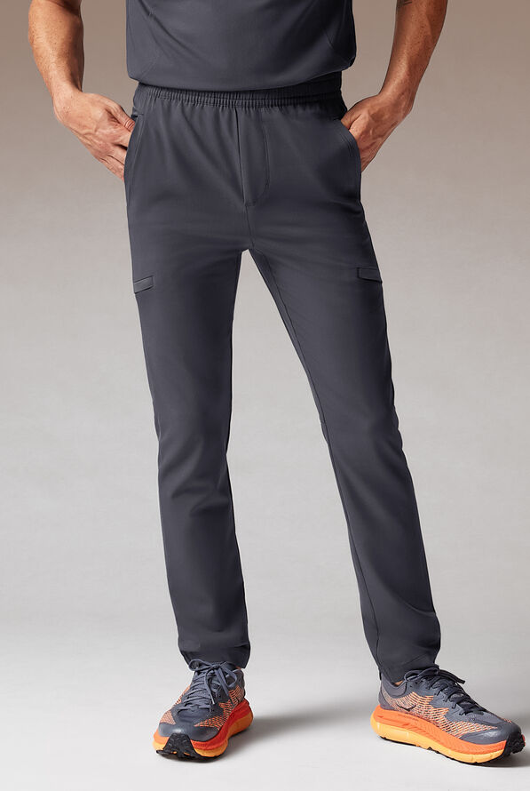 Hypothesis S-A Shift Adaptive Men’s 6-Pocket Tapered Leg Scrub Pant - Pewter - 1