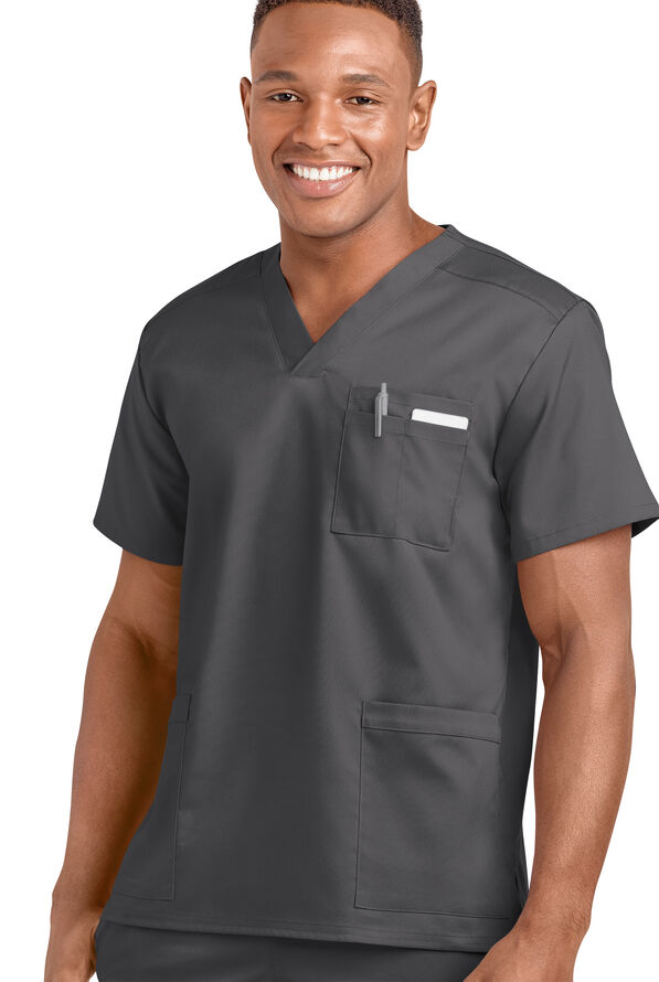 Strictly Scrubs Active STRETCH 14 -Pocket Unisex Scrub Set - Pewter - 2