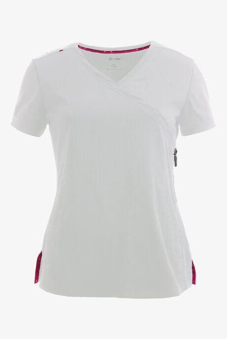 koi Lite™ Philosophy Women's 3-Pocket Mock Wrap Side Zipper Scrub Top