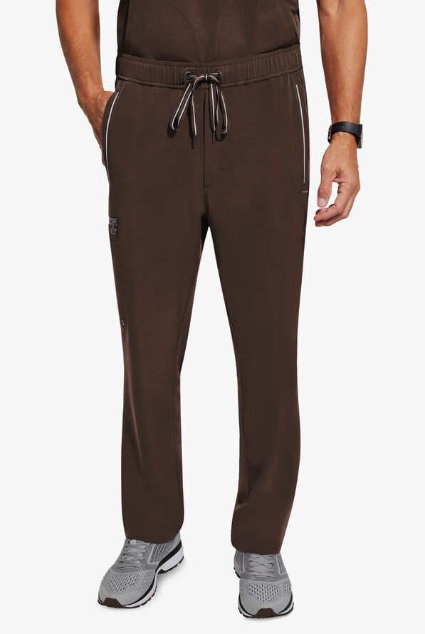 Healing Hands 360 Noah Men's 7-Pocket STRETCH Elastic Waistband Drawstring Pants - Dark Chocolate - 1