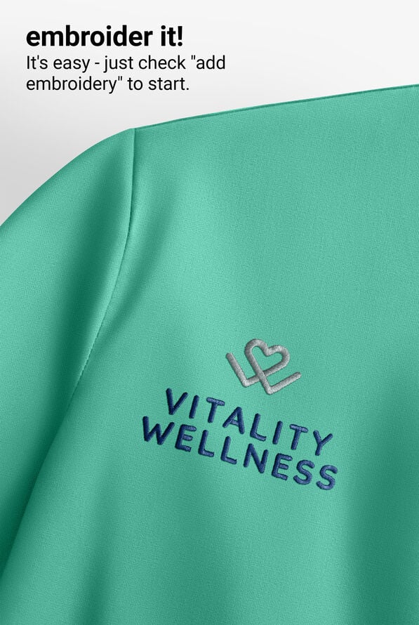 Med Couture Amp Women's 2-Pocket STRETCH Tuck in Dolman Crew Neck Scrub Top - Mint Condition - 5