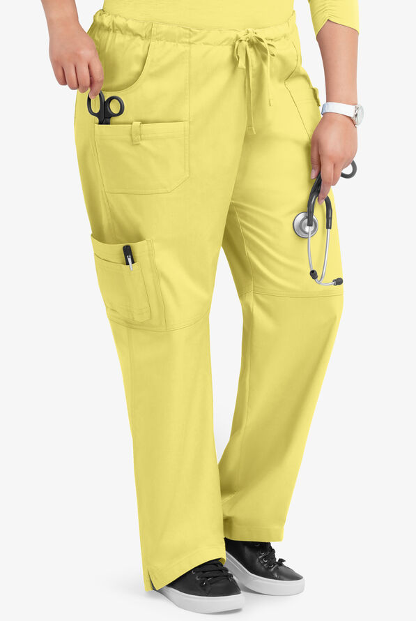 Pantal&oacute;n m&eacute;dico Butter-Soft STRETCH Petite con cord&oacute;n y 10 bolsillos para mujer - Lemon Sherbet - 4