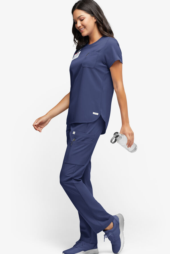 Pantalón médico ReSurge Topaz con cordón ajustable y 11 bolsillos para mujer - Navy - 4
