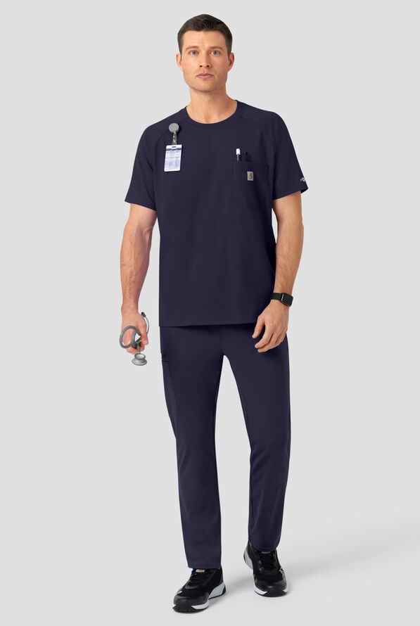 Carhartt Force&reg; Cross-Flex Knits Men's 6-Pocket STRETCH Tapered Leg Cargo Scrub Pants - Navy - 4