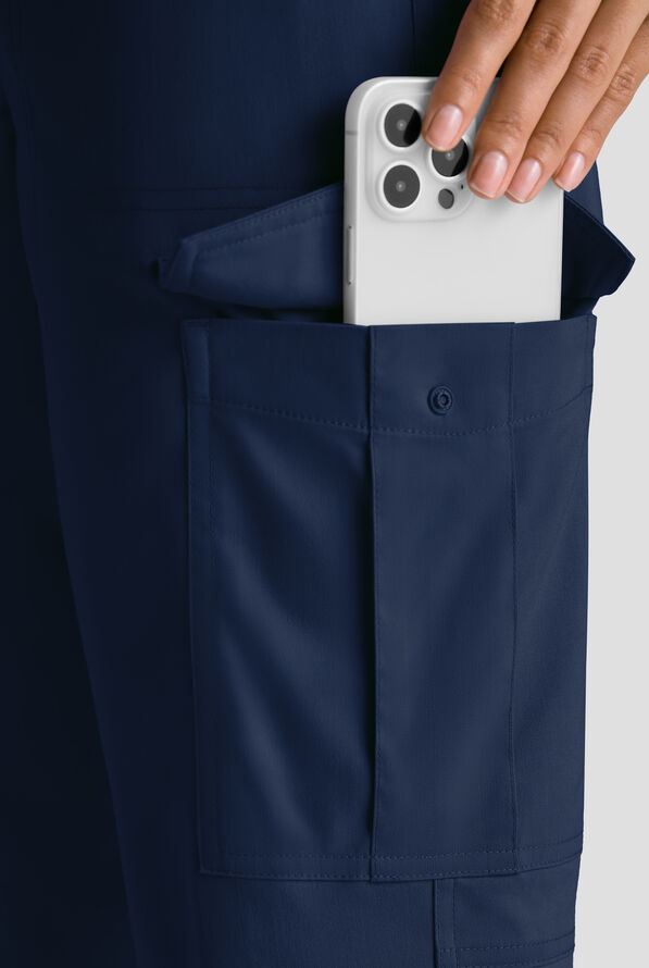 Butter-Soft STRETCH FLXTEK+ Women's 8-Pocket Cargo Jogger Scrub Pant - Navy - 3