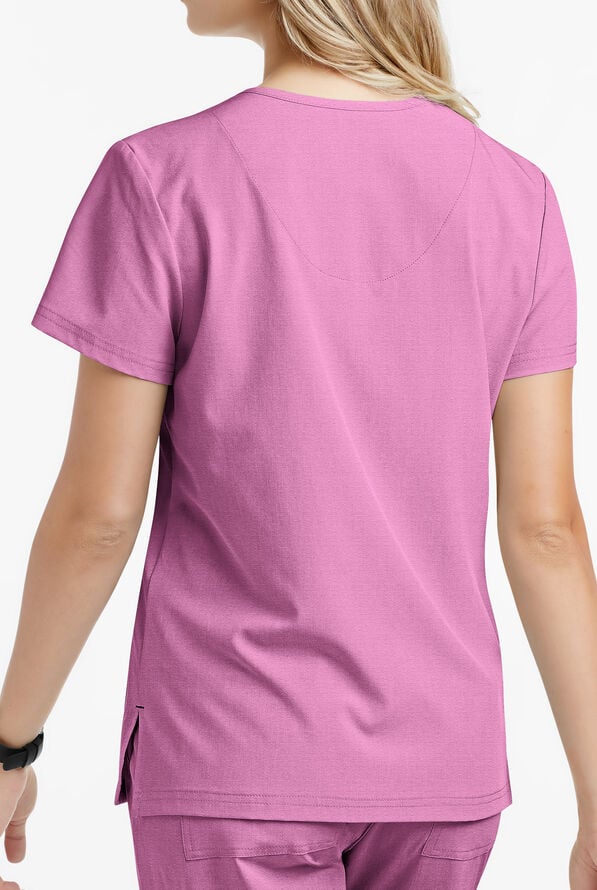 Blusa m&eacute;dica koi Basics Becca con cuello en V y 4 bolsillos para mujer - Heather Pansy - 3