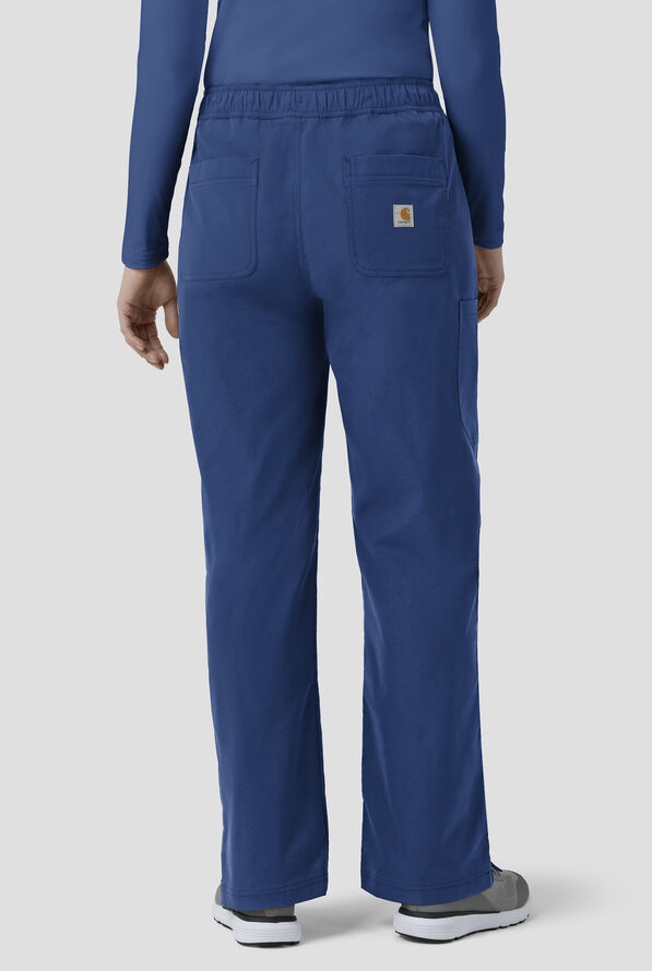 Pantal&oacute;n m&eacute;dico Carhartt FLD & RSCU STRETCH estilo cargo con piernas acampanadas y 6 bolsillos para mujer - Navy - 4