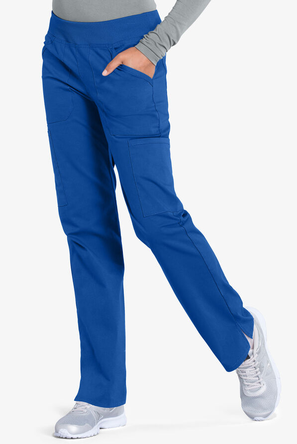 Cherokee Workwear Professionals Women's 6-Pocket STRETCH Pull-On Scrub Pants - Tall - Royal - 1