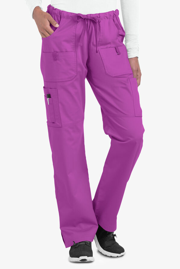 Butter-Soft STRETCH Women's 10-Pocket Drawstring Scrub Pants - Tall - Deep Lavender - 1