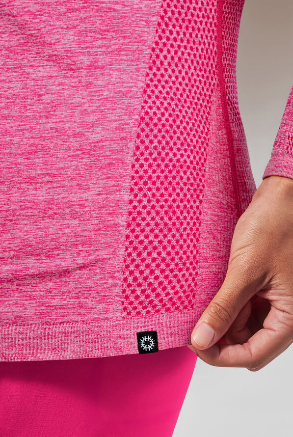Hypothesis Inner K Contour Women's Long Sleeve Crew Neck Knit Underscrub - Reactive Pink - 5
