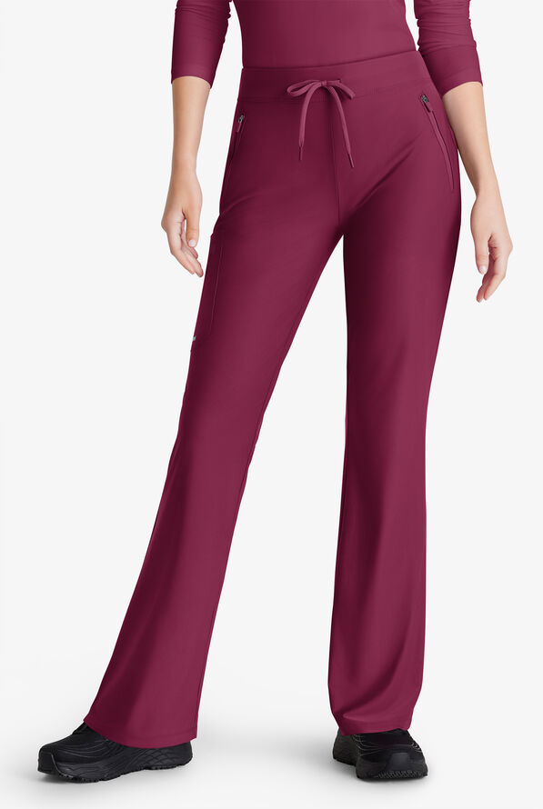 Skechers by Barco Slip-ins Glide Women's 4-Pocket STRETCH Fit & Flare Scrub Pants - Wine - 1