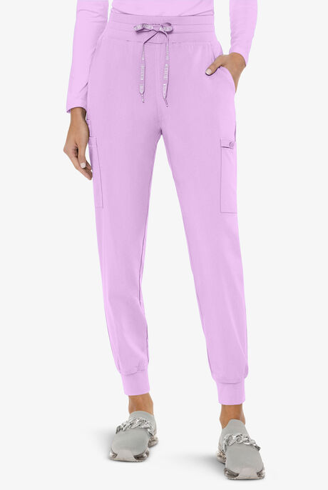 Med Couture Touch Women's 6-Pocket STRETCH High Waisted Double Cargo Jogger Scrub Pants