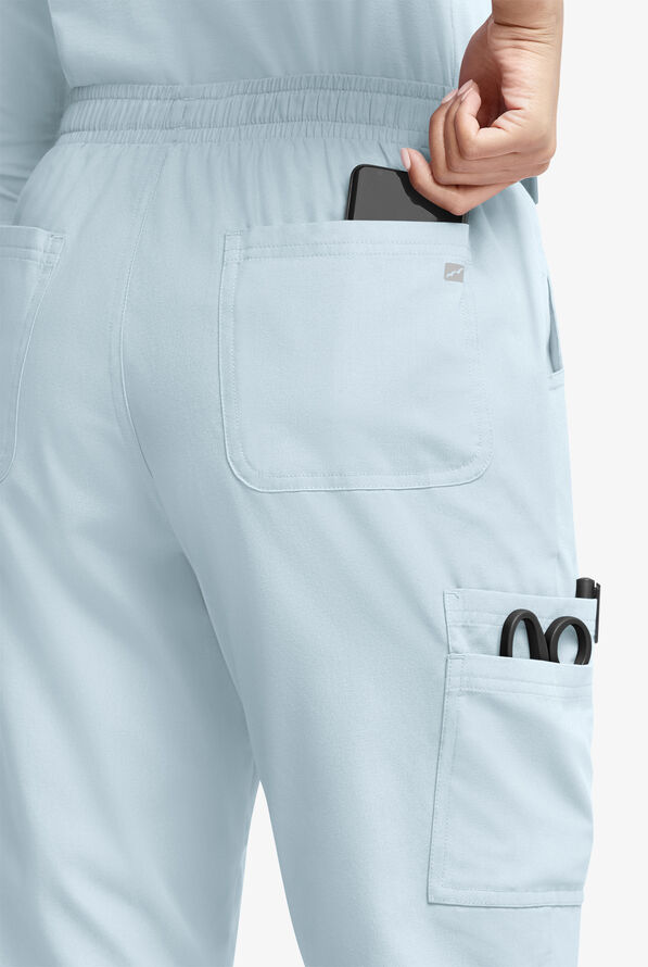 Pantalón médico Butter-Soft Originals de tiro natural estilo cargo con piernas rectas y 8 bolsillos para mujer - Morning Dew - 2