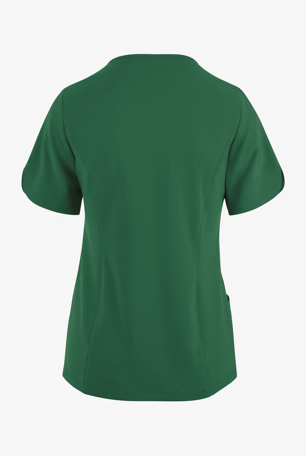 Easy STRETCH Aisha Women's 2-Pocket Sweetheart Neckline Scrub Top - Hunter - 4