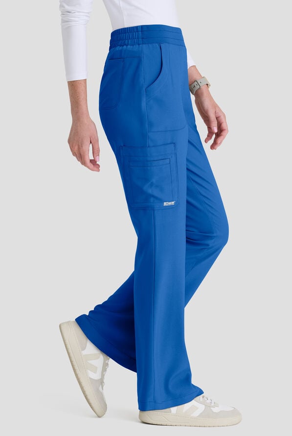 Grey's Anatomy by Barco Evolve STRETCH Sky Women's 6-Pocket Flare Leg Scrub Pant - Royal - 4