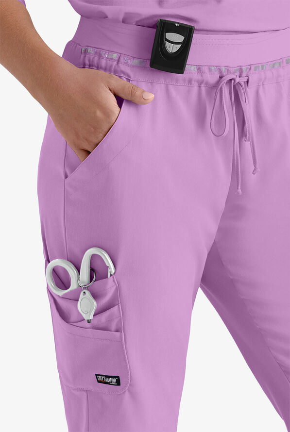 Grey's Anatomy by Barco Spandex STRETCH Serena Women's 7-Pocket Cargo Scrub Pants - Purple Freesia - 2